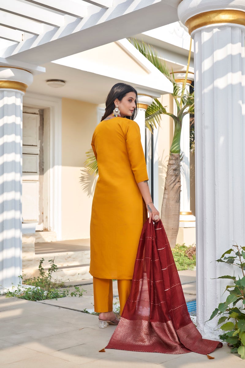 VISHVA CREATION Premium Yellow Suit Set for Women - Image 4